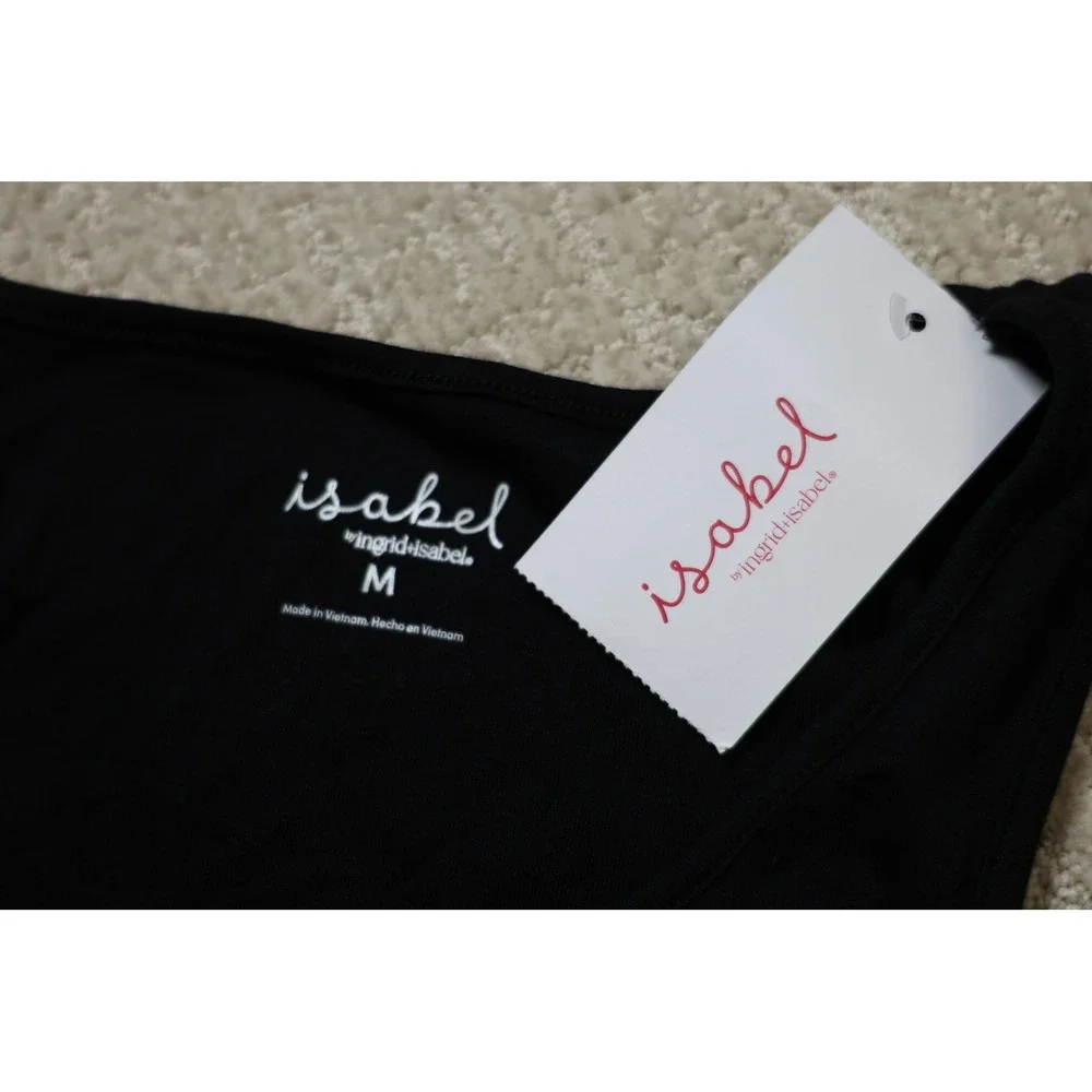 Isabel Maternity Ingrid & Isabel Black Ribbed Tank Top Size M NWT SS-021
